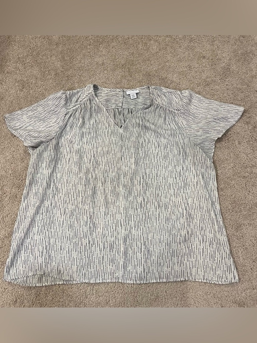 Liz Claiborne V-neck Blouse with Flutter Sleeves